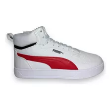 Tenis Puma Caven Mid 2.0 Blanco Con Rojo - C 