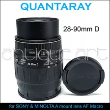 A64 Lente Quantaray 28-90mm Sony Minolta Af Mount Zoom Macro