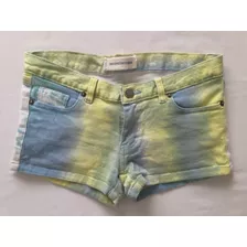 Como Quieres. Short Jean Estampado. 