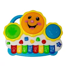 Brinquedo Pianinho Musical Baby Infantil Som Bichos Tambor Cor Colorido N A