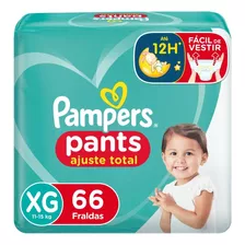 Fralda Descartável Infantil Sem Gênero Pants Ajuste Total Xg 66 Unidades Pampers