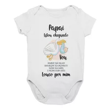 Roupa De Bebê Body Frases Papai Estou Chegando