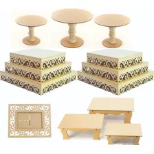 Kit Festa Provençal Arabesco Torneado Mdf Cru 13 Peças