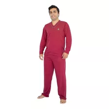 Pijama Longo Masculino Adulto Manga Longa E Calça Inverno 