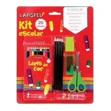 Kit Material Escolar Lapispel Tesoura Borracha Lápis 20 Pc