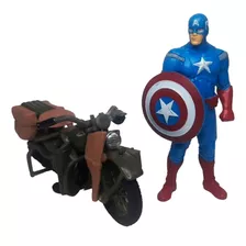 Boneco Capitão América E Miniatura Harley-davidson (maisto)