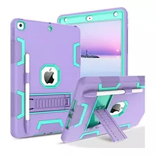 Funda iPad 10.2 Bentoben 3 1 Rígido Soporte Lápiz Púrpura