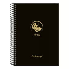 Caderno Personalizado Colegial Profissões Preto Gold 15 Mat