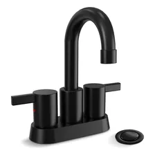 Grifo De Baño Sin Plomo Negro Mate De 4 Pulgadas 2 Man...