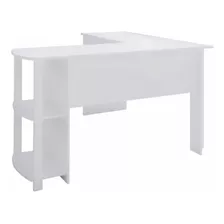 Mesa Para Escritório Luma 2 Prateleiras Branco - Artany