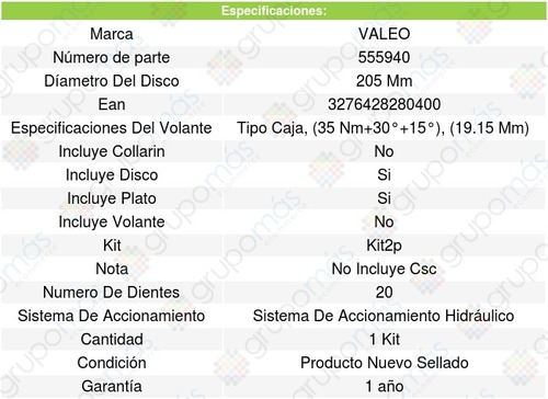 Kit Clutch Fiat Albea L4 1.8l 07-10 Valeo Foto 2