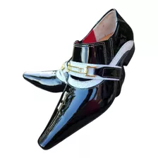 Sapato Masculino Italiano Em Couro Preto Mocassim Ref: 1229