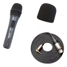 Kit Microfone Reportagem Câmera Dslr Cabo P2 Xlr 3m Espuma B