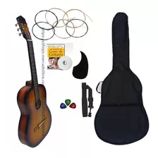 Guitarra Acustica Paquete Mas Completo De Accesorios Color Fuego Orientación De La Mano Derecha