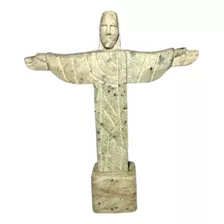 Escultura De Pedra Sabão 20cm Cristo Redentor Natural Estátua Promoção!