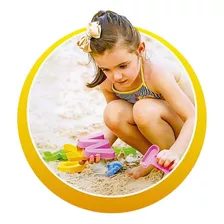 Alfabeto E Números Forminhas Brinquedo Didático Praia Areia
