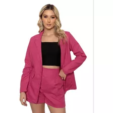 Conjunto Blazer E Short Acinturado Lançamento