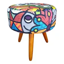 Puff Decorativo Redondo Romero Brito Bali Kasa Sofá