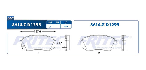 Balatas Delanteras Para Hyundai Sonata 2.4l 2015-2017 Fritec Foto 2