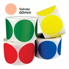 Etiqueta Bolinha Colorida 60mm - 6cm Rolo Com 500 Envio Hoje