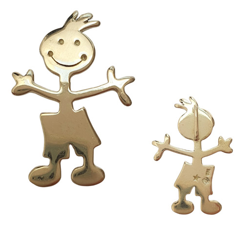 Pingente Grife Hstern Menino De Ouro Amarelo 18k 750 Amarelo