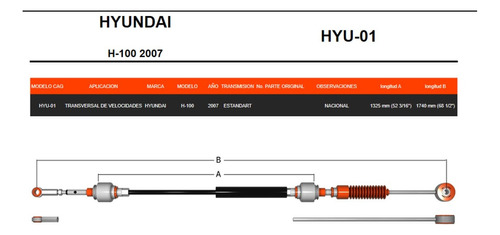Chicote Para Hyundai H-100 Transmision Estndar Gasolina Foto 4
