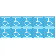 Adesivos Cadeirante Deficiente Físico - Kit Com 10