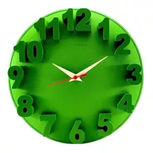 Relógio De Parede Delta Master Plástico Verde 30cm- Plashome