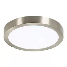 Panel Led 24w Plafon Redondo Acero Platil Blanco Frio Calido