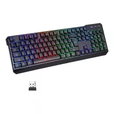 Teclado Gamer Inalámbrico Klim Chroma, Rgb, Recargable