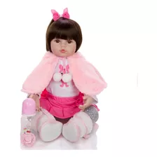 Boneca Bebê Reborn Menina Realista Corpo Tecido + Acessórios