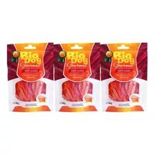 Kit Biscoito Bio Dog Para Cães Gourmet Soft Strips -100g 3un