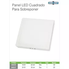 Panel Led Cuadrado Para Sobreponer Luz Dia 24 Y 18w