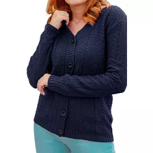 Casaco De Frio Blusa Tricot Cardigan Feminino Tamanho Único