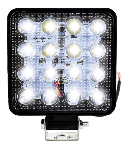 Par Faros 16 Led Auxiliar Cuadrado 4x4 C/estrobo Tunix Foto 2