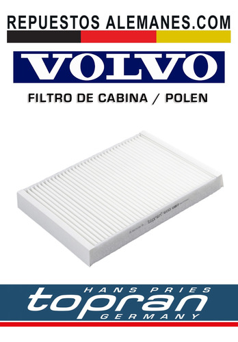 Filtro De Cabina Polen Volvo S60 S80 V60 V70 Xc60 Xc70 Foto 3