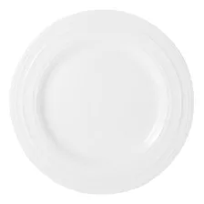 Plato Mikasa, Diseño A Líneas, Porcelana, Blanco, 22.9 Cm