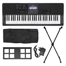 Kit Teclado Casio Digital 61 Teclas C/ Fonte Ct-x800