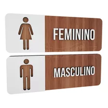 Placa Sinalização Indicativa Banheiro Feminino E Masculino