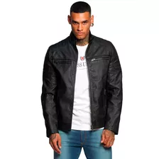 Campera Bross Cuero Detalle Bondeado Superior Vt2