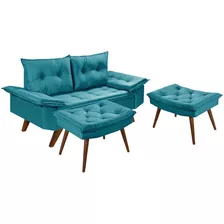 Sofa Bariloche 2 Lugares Com Duas Banquetas Rubi Essencial