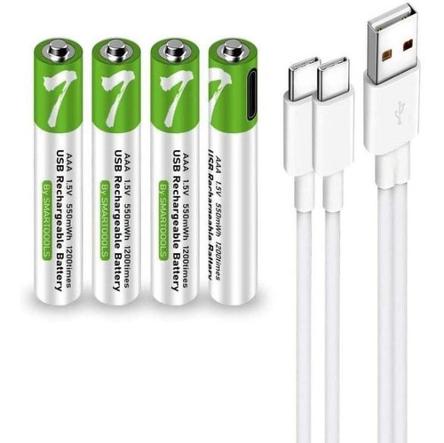 Pilas Aaa X 4u Recargable Usb No Necesitan Cargador! Li-ion