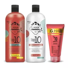 Kit Ghair Top10 Shampoo Condicionador Leave-in + Brinde