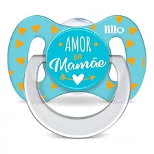  Lillo Funny Chupeta Bico De Silicone Amor 0m+ Azul 