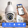 S406142270 Câmera Segurança Lâmpada Wifi 360° Full Hd 1080p Visão Noturna Infravermelho Áudio Bidirecional Soquete E27 App Yoosee 2.4ghz Rotação 360x90° Monitoramento Residencial Branco