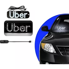 Placa Para Carro Led Uber [branco]