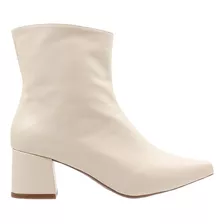 Bota Feminina Cano Curto Salto Grosso Bico Fino Confortavel