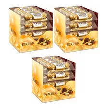 Kit Chocolate Ferrero Rocher - 3 Caixas C/ 48 Bombons Cada