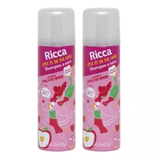 Kit 2 Shampoo A Seco Maçã Do Amor 50ml Doce Oleosidade Ricca
