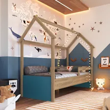 Cama Infantil Montessoriana Com Colchão Aveiro Com Azul